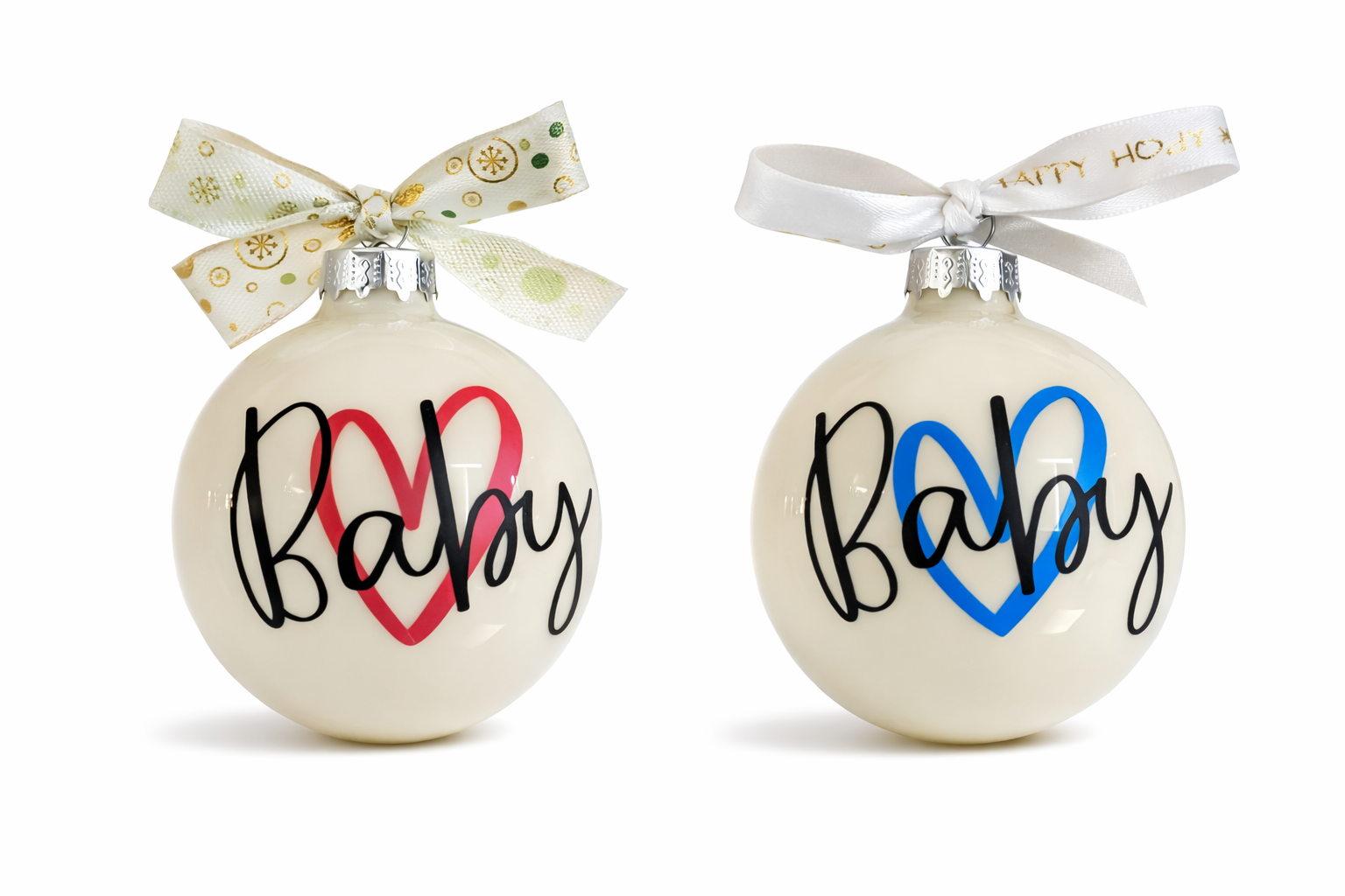 Kerstbal “Baby roze of blauw” – een liefdevolle herinnering