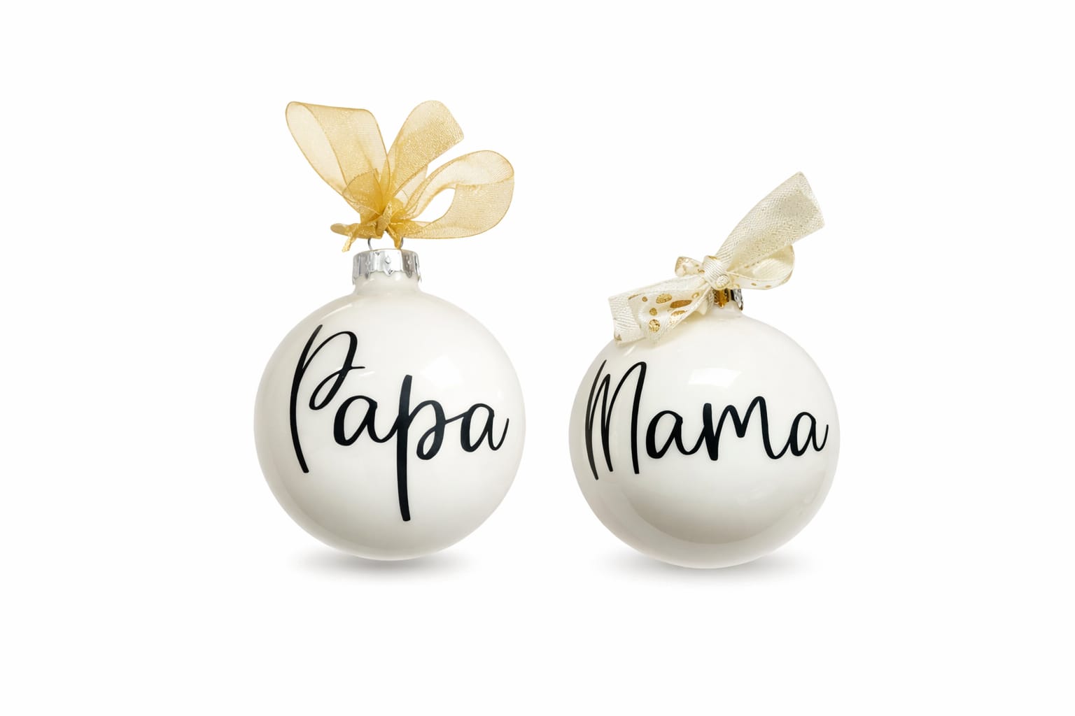 Kerstbal “Mama” of “Papa” – een cadeau recht uit het hart